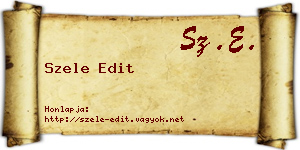 Szele Edit névjegykártya